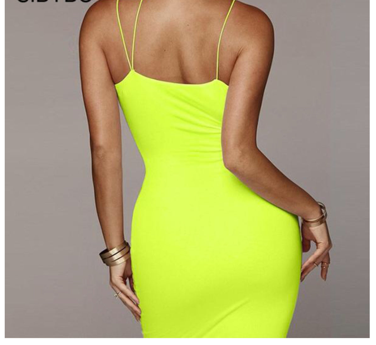 Spaghetti Strap Backless Bodycon V-Neck Dress