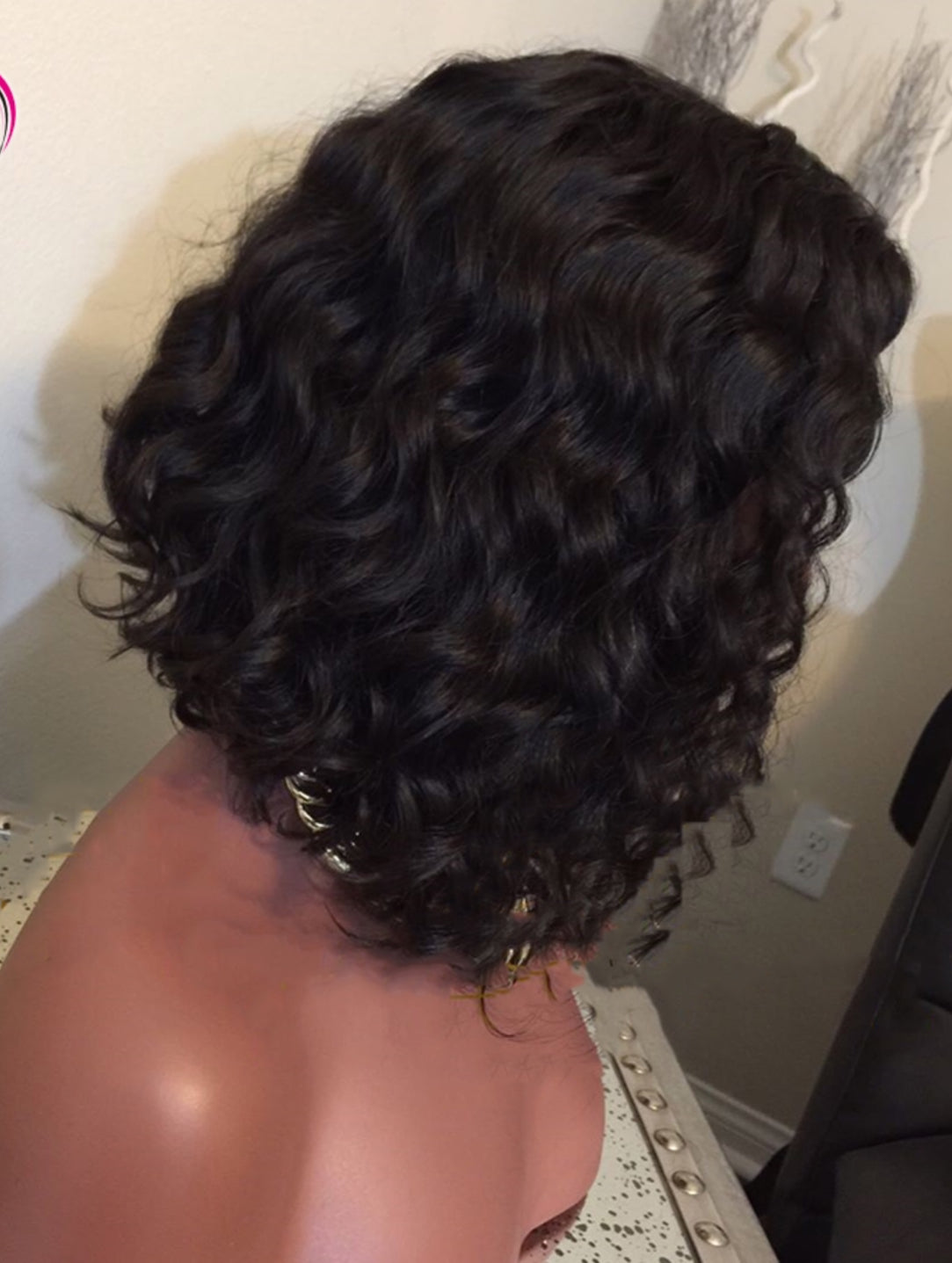 Lace Front Brazilian Curly Bob Pre Plucked Human Hair Wig