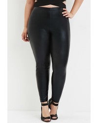 PLUS SIZE FAUX LEATHER LEGGINGS
