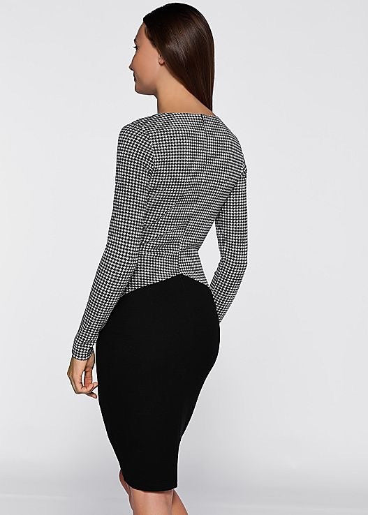 (A) Printed Contrast Dress