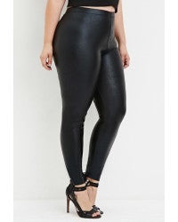 PLUS SIZE FAUX LEATHER LEGGINGS