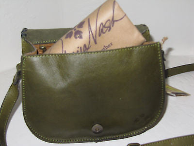 Patricia Nash Pouch Hand-Bag Clutch Saddle Bag Italian LEather Embossed  Logo
