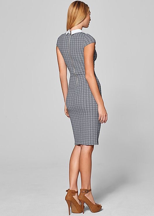 (A) Textured Tuxedo dress