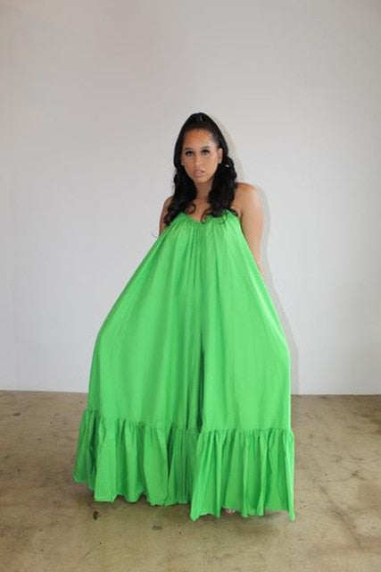 Plus Size Spaghetti Strap Boho Maxi Dress