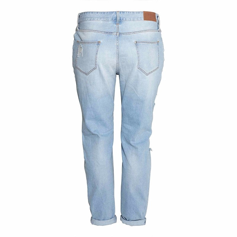Plus Size Boy Friend Ripped Jeans