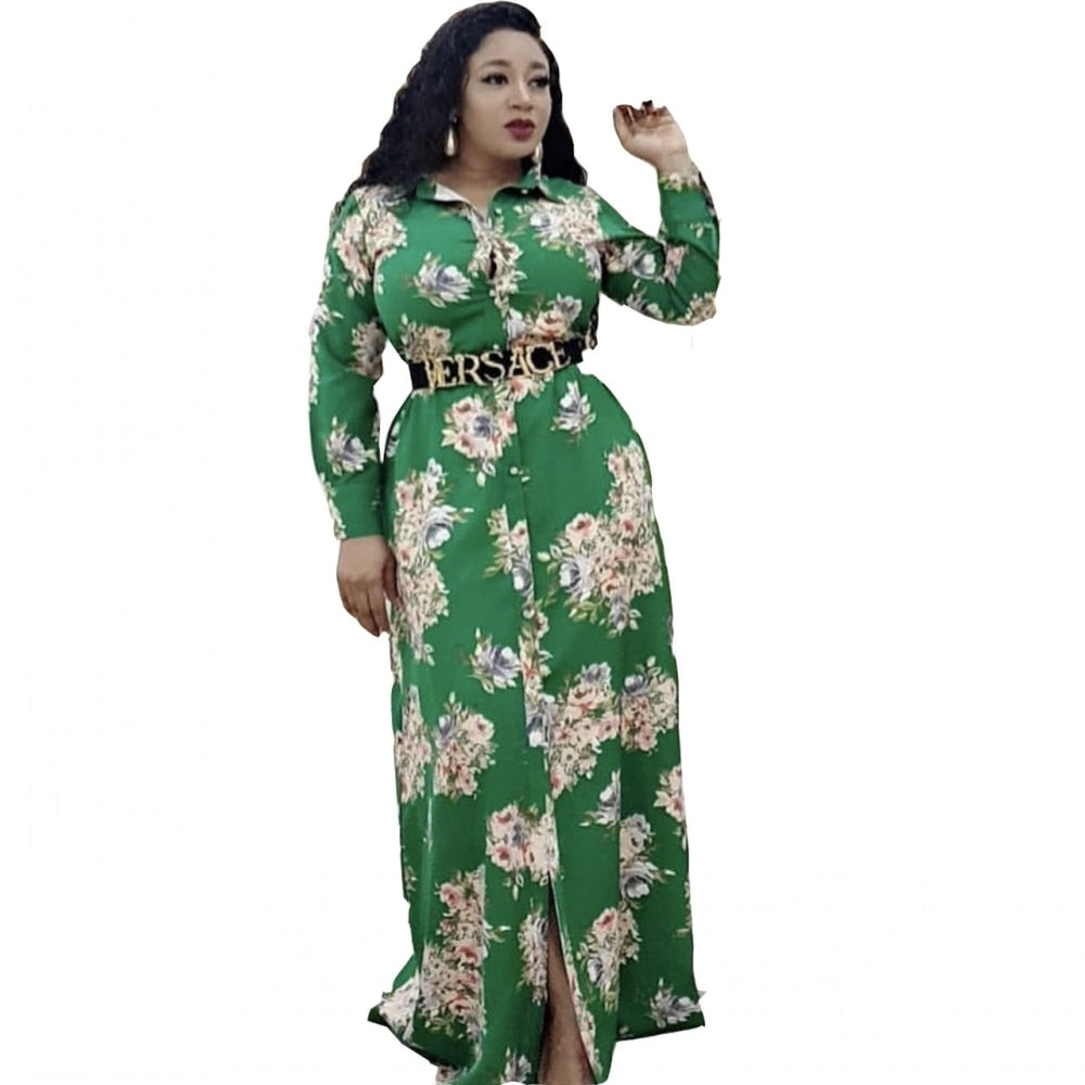 Plus Size Floral Print Maxi Dress