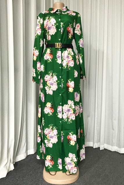 Plus Size Floral Print Maxi Dress