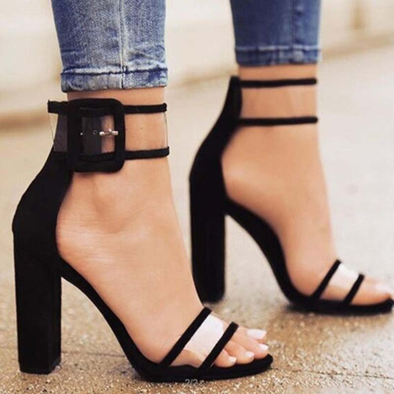Clear PVC Open Toe High Heel Sandals/Shoes