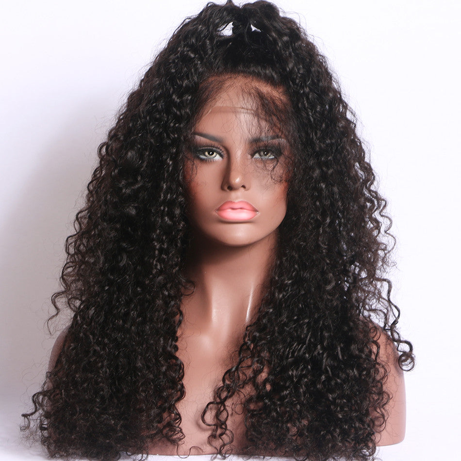 Pre Plucked Lace Front Human Curly Indian Hair