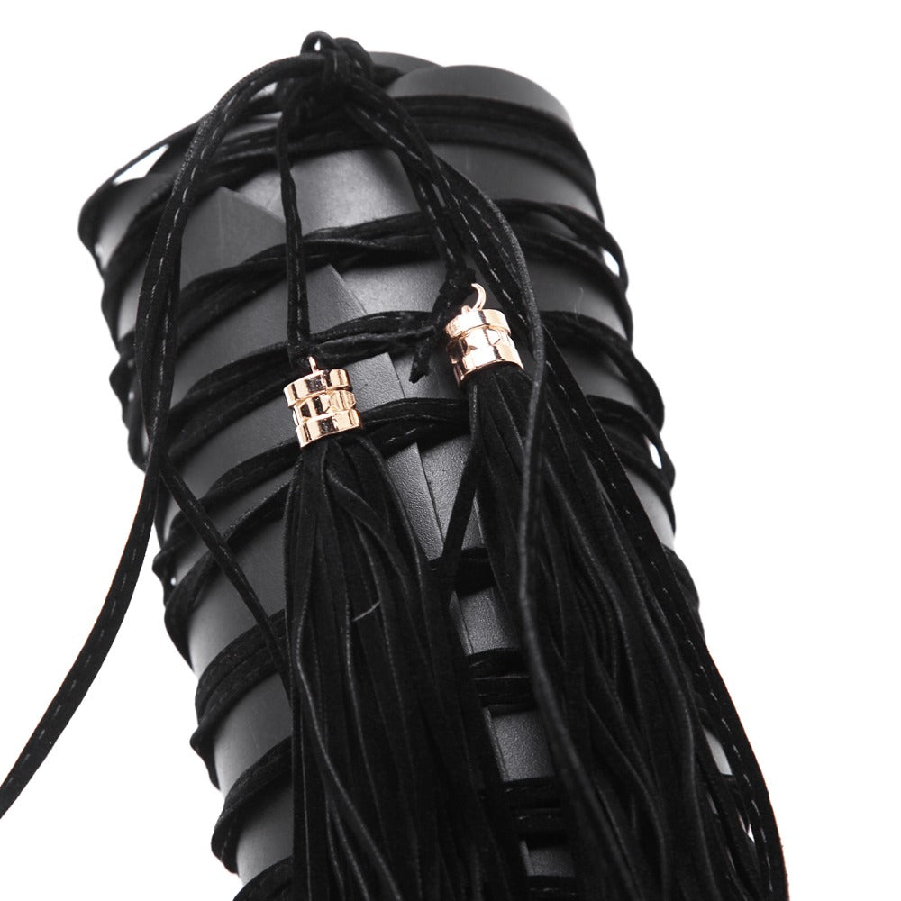 Knee Height Lace Up Gladiator Roman Stilettos Sandals