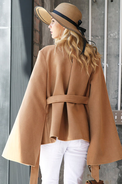 Elegant Belted Long Split Cape – SNAG-SHOP