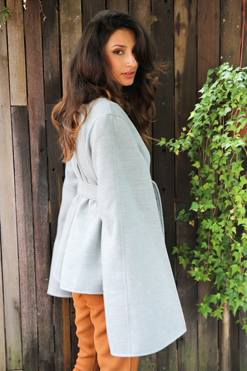 Elegant Belted Long Split Cape