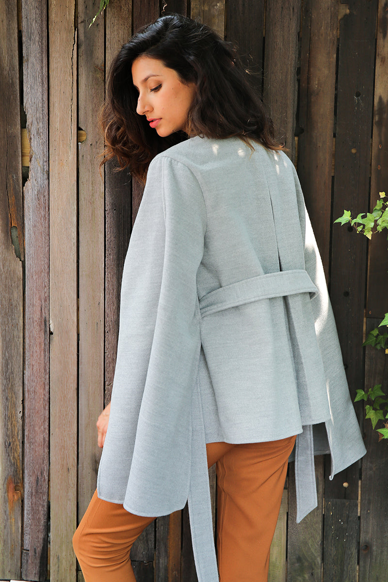Elegant Belted Long Split Cape