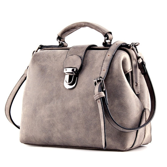 Matte PU Leather Messenger Large Crossbody Handbag