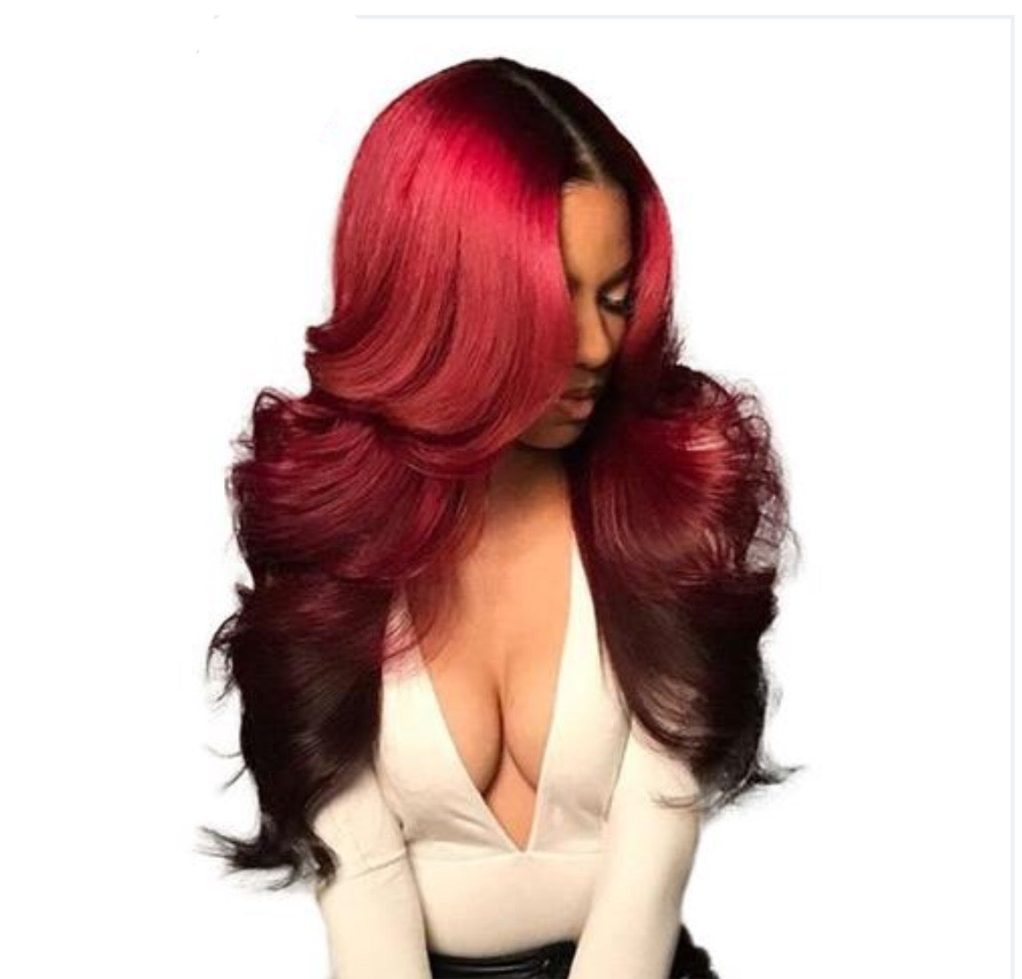 Burgundy 1B Ombre Brazilian Body Wave  Hair Extensions Weave Bundles