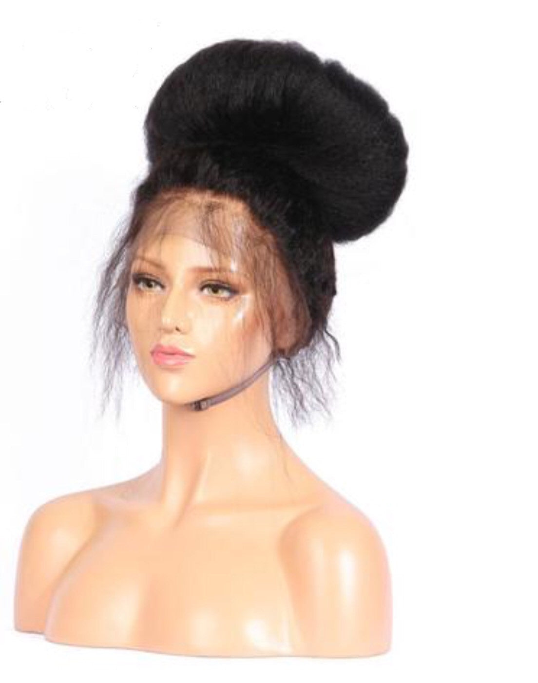Lace Front  Brazilian Remy Kinky Straight Hair Wig Bleached knots Pre Plucked
