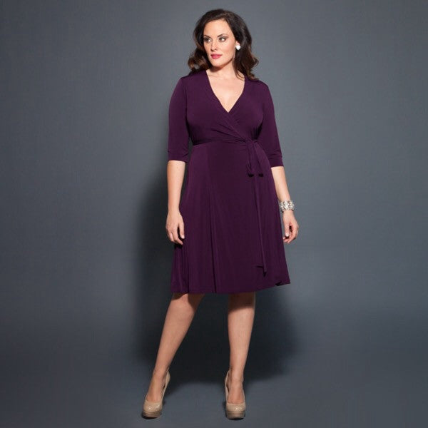 (D) Express knit Wrap Dress