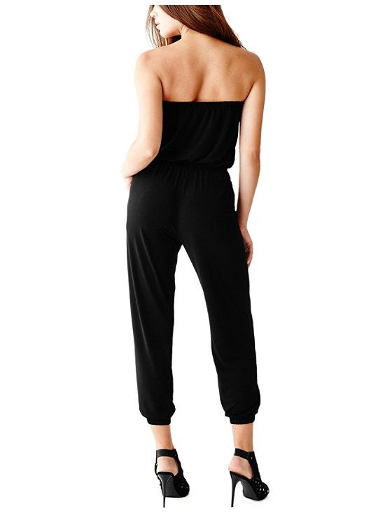 A. Guess Black Strapless jumpsuit/ Woman's designer clothing