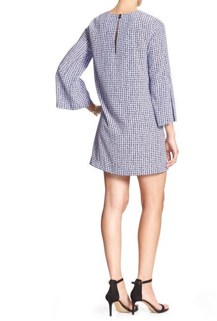 A. Banana Republic Blue Bell-Sleeve Print Tunic Dress