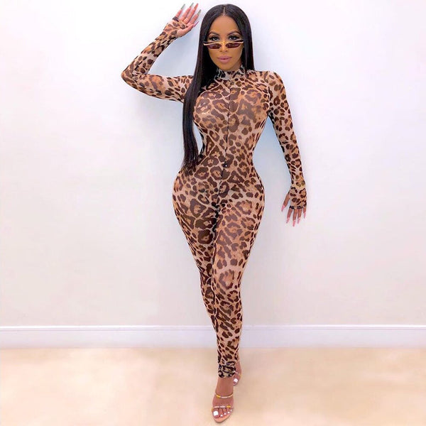 Leopard Transparent Jumpsuit