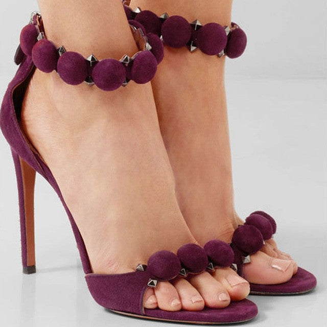 Detail Design Peep Toe Stilettos Sandals