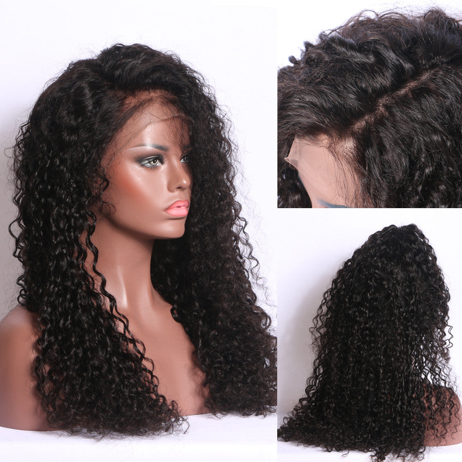Pre Plucked Lace Front  Human Curly  Indian Hair
