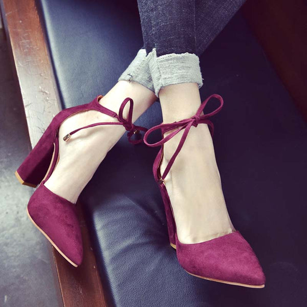 Penalty Pointed Toes Ankle Strap Pumps