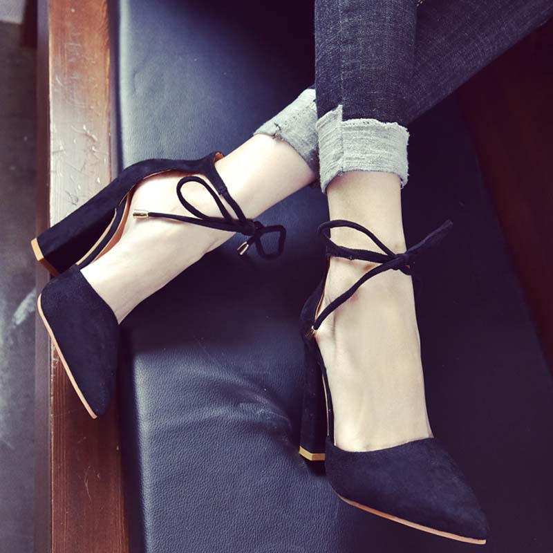 Penalty Pointed Toes Ankle Strap Pumps