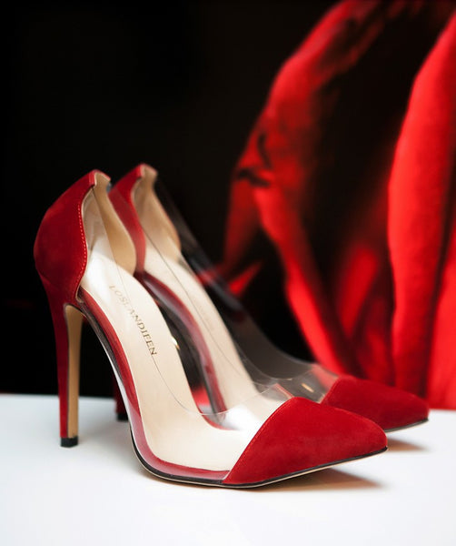 Velvet Pointed Toe Pumps